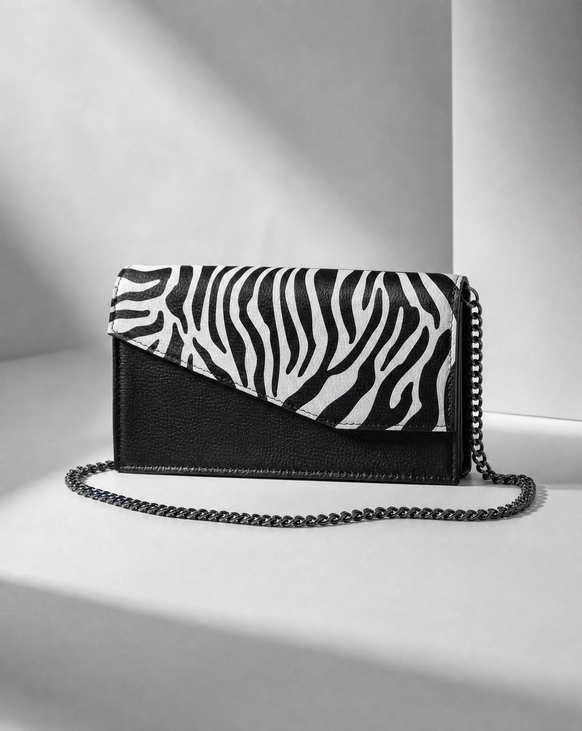 clutch noir et blanc avec Zebra print