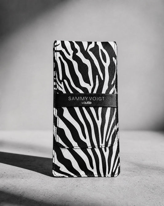 pouch noir et blanc avec motif Zebra