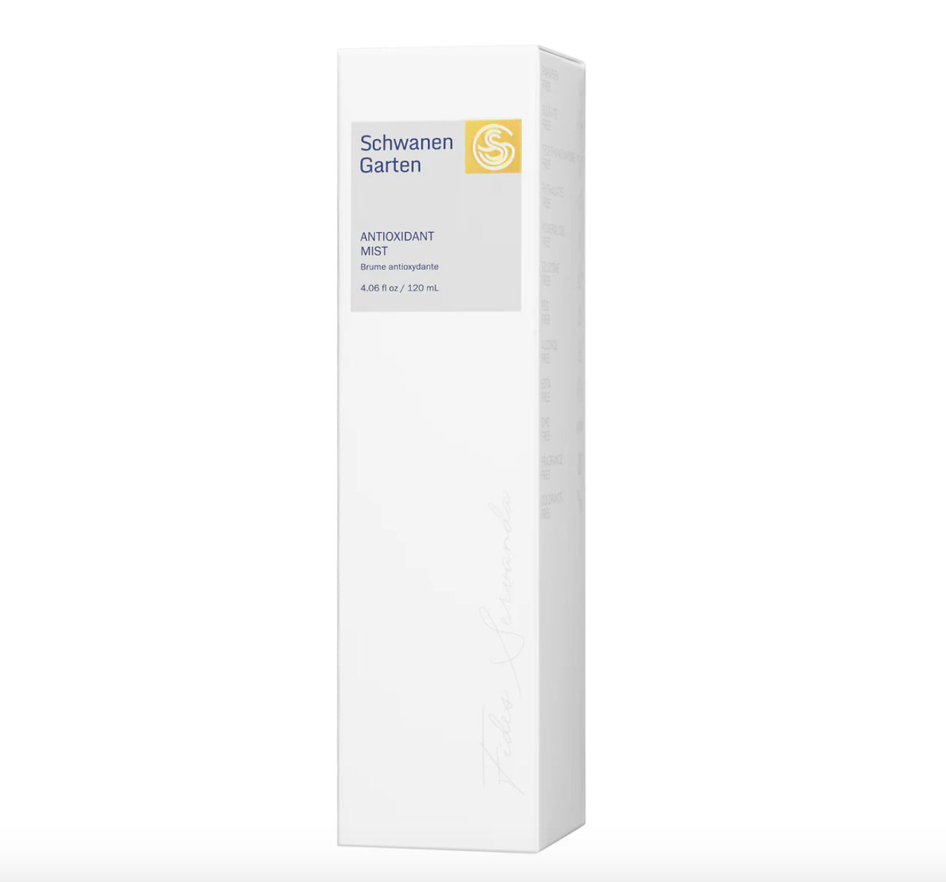 Packaging brume antioxydante botanique Schwanen Garten skincare coréen