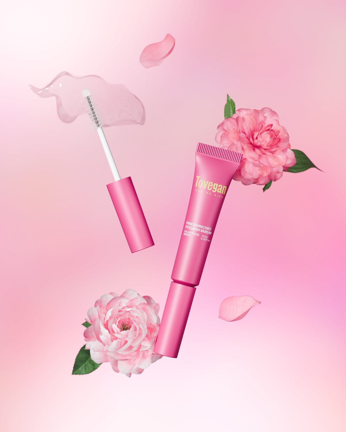 eyelash serum a base de rosa damascena de tovegan