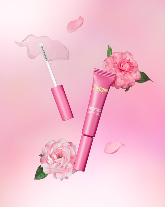 eyelash serum a base de rosa damascena de tovegan